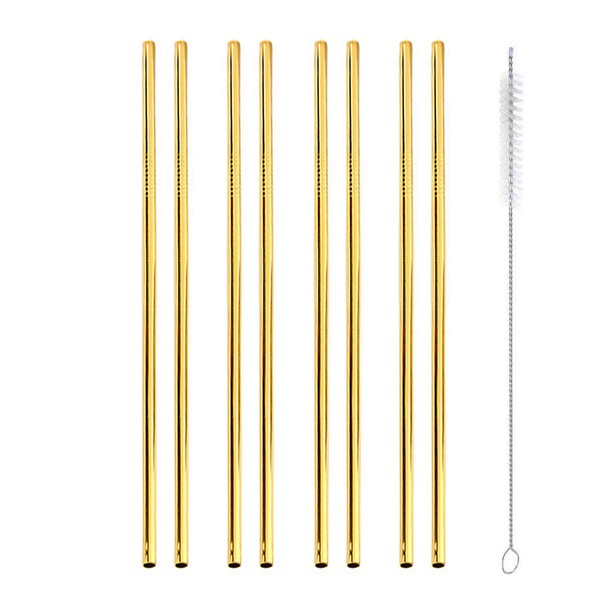 gold metal reusable straws