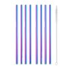 8 straight rainbow metal straws