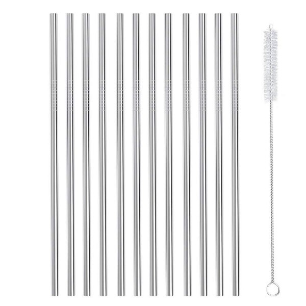 12 stainless steel straws