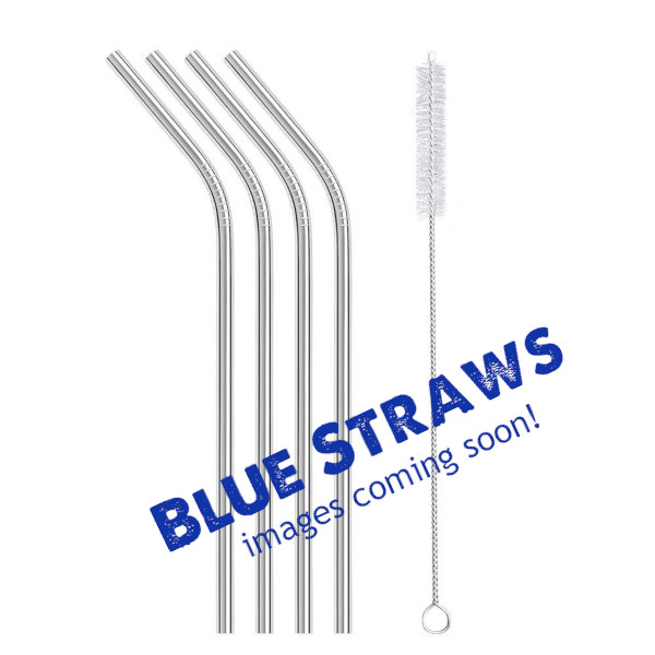 Blue Stainless Steel Straws