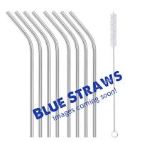 Blue Metal Straws 8 bent