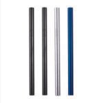 Black Blue Silver Metal straws