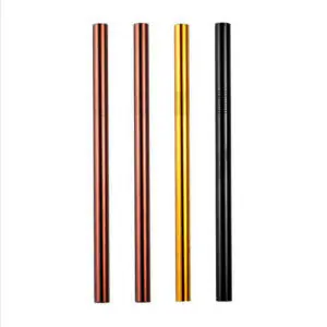 Rose Gold Metal Straws