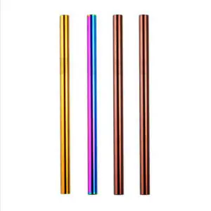 Rose Gold Rainbow Metal Smoothie straws