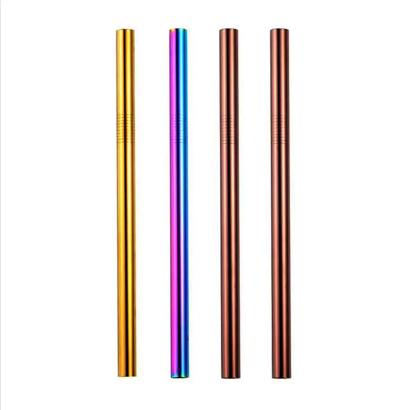 Rose Gold Rainbow Metal Smoothie straws