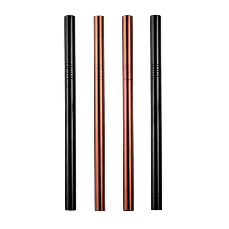 Rose Gold Black Metal Straws