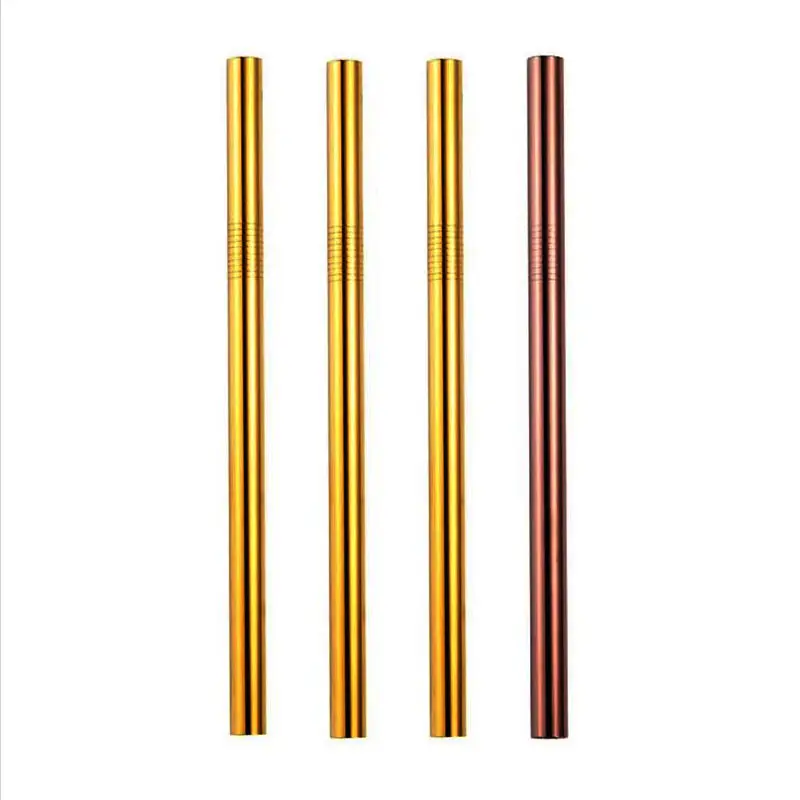 Gold Rose Gold Metal Smoothie Straws
