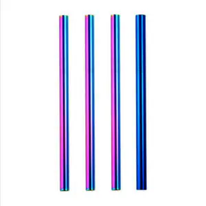 Blue Rainbow Metal straws