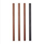 Rose Gold Black Metal Smoothie Straws