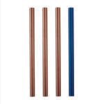 Rose Gold Blue Smoothie Straws