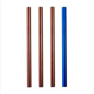 Rose Gold Blue Smoothie Straws