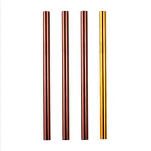 Rose Gold and Gold Metal Smoothie straws