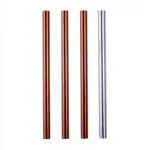 Rose Gold Silver Metal Straws