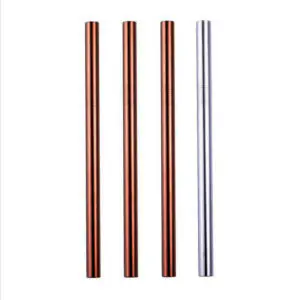 Rose Gold Silver Metal Straws