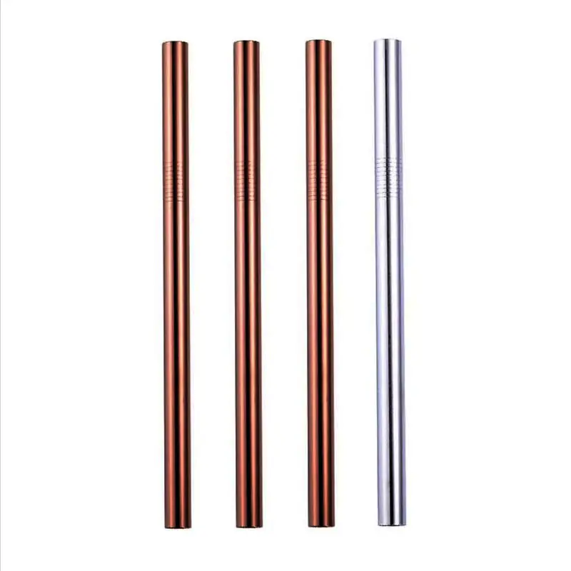 Rose Gold Silver Metal Straws