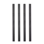 Four Blacks | 4 Black 10mm Stainless Steel Smoothie Straws 4-Pack + Brush | StainlessSteelStraws.com.au