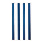 Blue Steel | 4 Blue 10mm Stainless Steel Smoothie Straws 4-Pack + Brush | StainlessSteelStraws.com.au