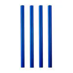 Blue Steel | 4 Blue 10mm Stainless Steel Smoothie Straws 4-Pack + Brush | StainlessSteelStraws.com.au