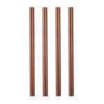 Golden Rose | 4 Rose Gold 10mm Stainless Steel Smoothie Straws 4-Pack + Brush | StainlessSteelStraws.com.au