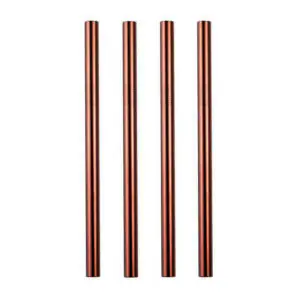 4 Rose Gold Metal straws