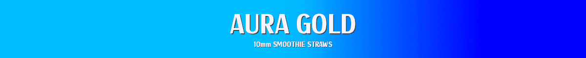 Aura Gold Metal Smoothie Straws